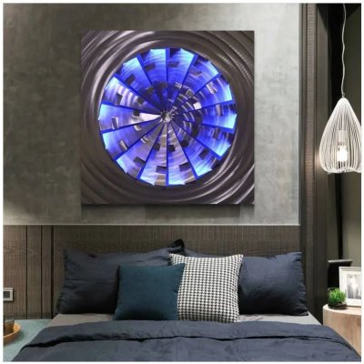 3D obrazy na zeď - Kovové (hliník) - LED podsvícené RGB 20 barev - Vrtule (kruh) 50x50cm – Zboží Mobilmania