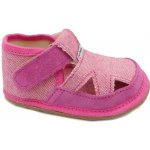 Pegres Bosé sandálky barefoot capáčky bačkůrky 2096 textilní růžové polootevřené – Zboží Mobilmania