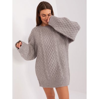 Italy Moda Šedé pletené šaty -at-sw-2367-2.64p-grey