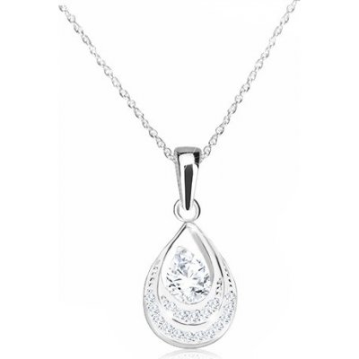 Šperky eshop Stříbrný kontura slzy se zirkony spirálovitý S19.07 – Zboží Mobilmania