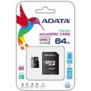 paměťová karta ADATA microSDXC 64 GB UHS-I U1 AUSDX64GUICL10A1-RA1