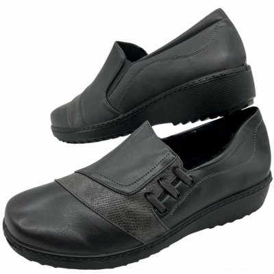 Dámské šedé nadměrné mokasíny s jemným zateplením – Zboží Dáma