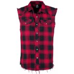 Brandit košile Checkshirt Sleeveless červená černá