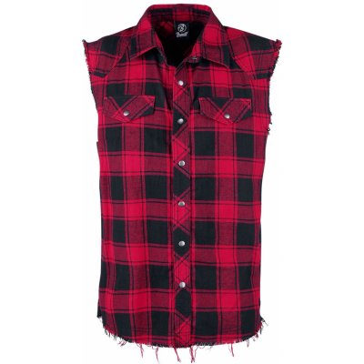 Brandit košile Checkshirt Sleeveless červená černá – Zbozi.Blesk.cz