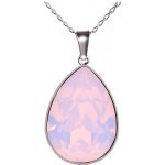 Swarovski Elements Pear rhodiovaný (přívěsek + řetízek) růžová slzička, kapka 54016.3 Rose water opal růžová – Hledejceny.cz