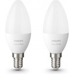 Philips Hue BT LED žárovka E14 5.5W teplá bílá 2 ks chytrá LED žárovka 470 lm 2700 K stmívatelná – Zboží Mobilmania