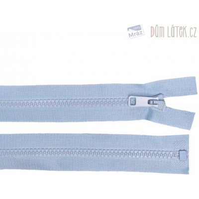 Zip kostěný dělitelný světle modrý, délka 40 cm – Zboží Mobilmania