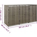 vidaXL Poly ratan 207 x 80 x 117 cm šedý – HobbyKompas.cz