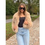 Dámsky krátky umelý kožuch C1 v béžova – Zboží Dáma