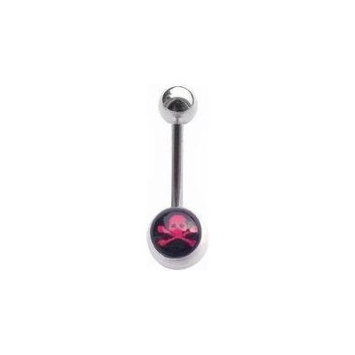 Šperky4U piercing do pupíku banánek červená lebka BS01019 – Zboží Mobilmania