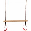 Houpačka Swing King King Trapéz s kroužky 58 cm dřevo béžová