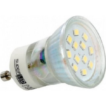 Superled LED žárovka GU10 MR11, 2,4W, 200lm, teplá bílá , 2800-3300K