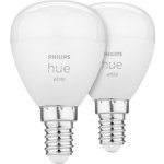 Philips Hue LED White Bluetooth žárovka E14 kapka set 2ks 8719514356771 2x5,7W 2x470lm 2700K P45 IP20 – Hledejceny.cz