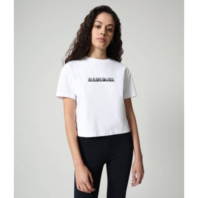 Napapijri dámské krátké tričko s nápisem S-BOX bílé