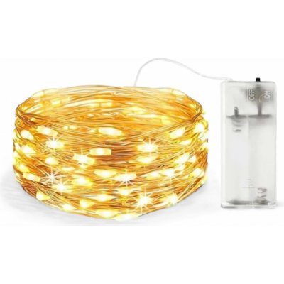 senzanakupy Vánoční mikro řetěz na baterie 2 m 20 LED, teplá bílá – Hledejceny.cz