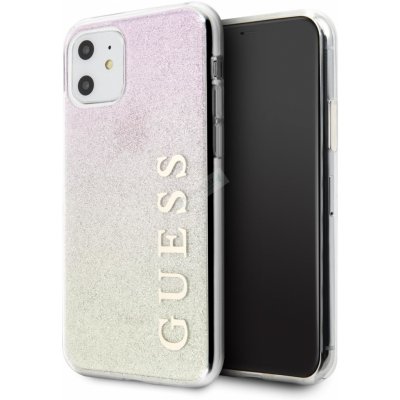 Pouzdro GUESS Glitter Gradient iPhone 11 růžové