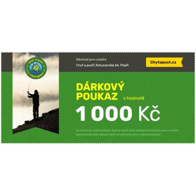 Chyť a pusť Dárkový poukaz 1000 Kč Elektronický – Zbozi.Blesk.cz