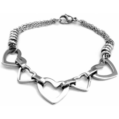 Steel Jewelry náramek srdíčka z chirurgické oceli NR606018