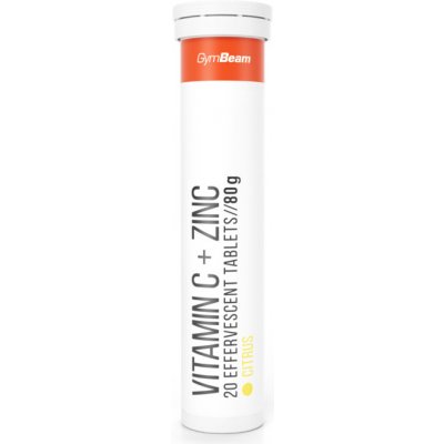 GymBeam Vitamin C + zinek šumivé citrusové ovoce 20 tablet – Hledejceny.cz