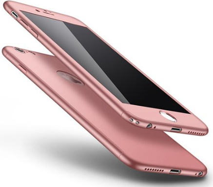 Pouzdro Full protection 360° + tvrzené sklo Apple iPhone 7 Plus/8 Plus Růžově zlaté