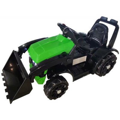 mamido Dětský elektrický traktor s radlicí zelený
