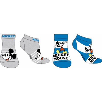 Mickey Mouse Chlapecké kotníkové ponožky modrá / šedá – Zboží Mobilmania