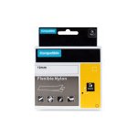 Páska PrintLine kompatibilní s DYMO 18491 Páska, pro tiskárny štítků, kompatibilní s DYMO 18491, 19mm, 3.5m, černý tisk/žlutý podklad, RHINO, nylonová, flexibilní PLTD72