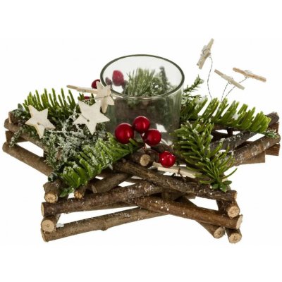 Atmosphera Vánoční věnec na svíčku, 20 × 20 × 8 cm A – Zboží Mobilmania