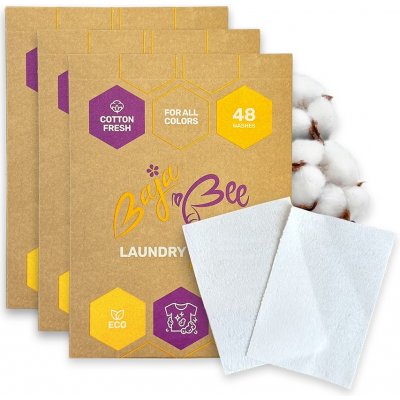 BajaBee, Prací papírky -3 x 48 praní, Cotton fresh, 144 ks – Hledejceny.cz