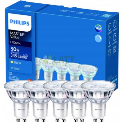 Philips 5x LED žárovka GU10 4,7W 345lm 2700K – Hledejceny.cz