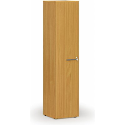 Primo Úzká kancelářská skříň WOOD, 1781 x 400 x 420 mm, buk – Zboží Dáma