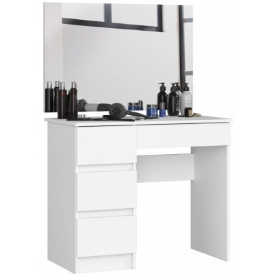 Ak furniture Kosmetický stolek se zrcadlem T-6 I 90x50 cm bílý levý – Zboží Mobilmania