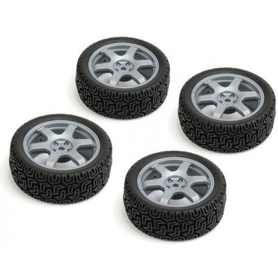 Carten nalepené Rally gumy 26mm na stříbrných 6 papr. diskách 0mm OFFset 4 ks NHA486