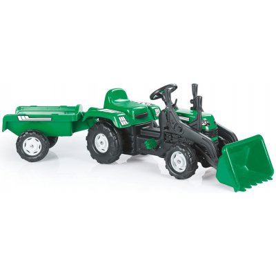 DOLU Šlapací traktor Ranchero s vlečkou a nakladačem zelený – Zboží Mobilmania