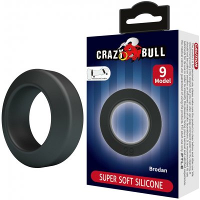 Crazy Bull Brodan Cock Ring Model 9 Black - silikonový erekční kroužek – Sleviste.cz