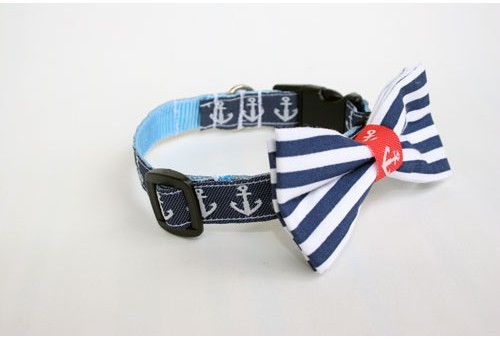 Collars Obojek NAVY Tommy pro kočky + motýlek XS rozpětí 18 - 25 šířka  obojku 16 mm KOVOVÉ ZAPÍNÁNÍ od 510 Kč - Heureka.cz