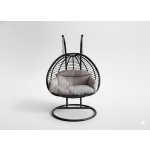 Chomik Závěsné křeslo GASPAR dvoumístné šedé šedý polštář tmavě šedý rám – Zboží Mobilmania