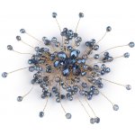 Stoklasa brož se skleněnými broušenými korálky Hand made 8 (314) modrá zlatá – Zboží Dáma