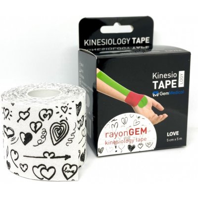 RayonGEM Kinesiology Tejp hedvábně jemný srdce 5 cm x 5 m – Hledejceny.cz