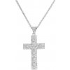 Náhrdelník Amen Stříbrný se zirkony křížek cross CCZBB