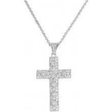 Amen Stříbrný se zirkony křížek cross CCZBB