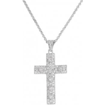 Amen Stříbrný se zirkony křížek cross CCZBB