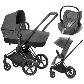 Cybex Priam Seat Lux All Terrain Matt Black + korba + Autosedačka Aton Q Plus 2018 Manhattan Grey