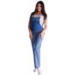 Be MaaMaa těhotenské kalhoty s láclem světlý jeans – Zboží Mobilmania