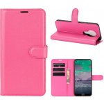 Litchi PU kožené peněženkové na mobil Nokia 3.4 - rose – Zboží Živě