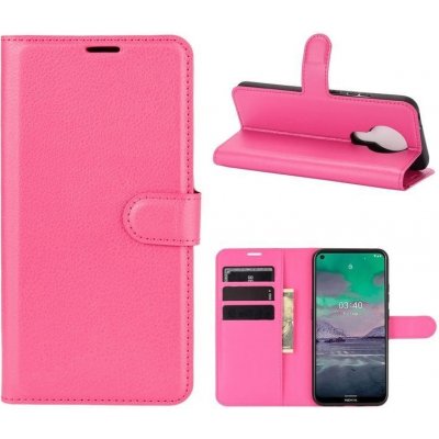 Litchi PU kožené peněženkové na mobil Nokia 3.4 - rose – Zboží Živě