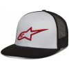 Kšíltovka Alpinestars CORP TRUCKER HAT bílá/černá/červená