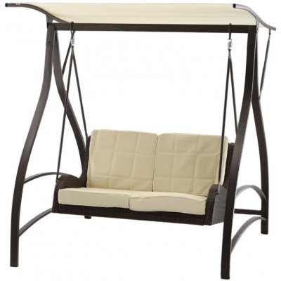 Pro-Tech shop KRE3132 Zahradní houpačka z technoratanu - hnědá prémium 166x130x170cm 62066 – Sleviste.cz