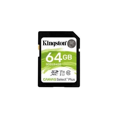 KINGSTON 64GB SDXC CANVAS Plus Class10 UHS-I 100MB/s Read Flash Card (SDS2/64GB)