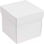 Dárková krabička s víkem 150x150x150/40 mm, bílá – Zboží Mobilmania